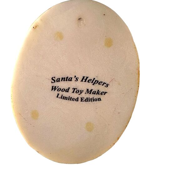 Santas Helpers 4" Christmas Figurine WOOD TOY MAKER Ltd Edition Collectible Vtg - Picture 8 of 12